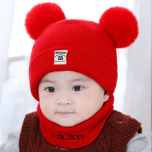 Cargar imagen en el visor de la galería, Autumn Winter Children Hats Pom Pom Ball Hat Kids Beanies Cap Girls Boys Warm Wool Hooded Hat Baby Scarves Toddler Caps
