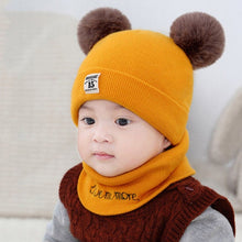 Cargar imagen en el visor de la galería, Autumn Winter Children Hats Pom Pom Ball Hat Kids Beanies Cap Girls Boys Warm Wool Hooded Hat Baby Scarves Toddler Caps
