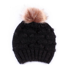 Cargar imagen en el visor de la galería, Infant Baby Boy Girl &amp; Mom Winter Knit Warm Soft Beanie Hat Hairball Cap for Adult Children Family Matching Caps Hats
