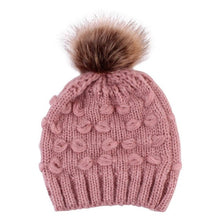 Cargar imagen en el visor de la galería, Infant Baby Boy Girl &amp; Mom Winter Knit Warm Soft Beanie Hat Hairball Cap for Adult Children Family Matching Caps Hats
