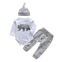 Carregar imagem no visualizador da galeria, Newborn Baby Boys Girls Clothes Daddy/Mummy Letter 3Pcs Outfits Set Long Sleeve T-shirt+Pants Infant Toddler Clothing Suit
