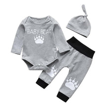 Carregar imagem no visualizador da galeria, Newborn Baby Boys Girls Clothes Daddy/Mummy Letter 3Pcs Outfits Set Long Sleeve T-shirt+Pants Infant Toddler Clothing Suit
