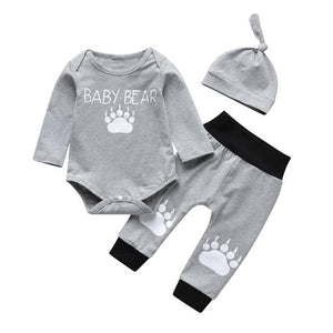 Newborn Baby Boys Girls Clothes Daddy/Mummy Letter 3Pcs Outfits Set Long Sleeve T-shirt+Pants Infant Toddler Clothing Suit