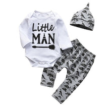 Cargar imagen en el visor de la galería, 3 Pcs Newborn Baby Boys Clothes Set Cloud Print Cotton Long Sleeve T-Shirt+Casual Solid Color Pant+Hat Infant Clothing Outfits
