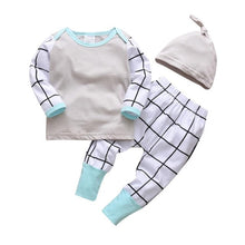 Cargar imagen en el visor de la galería, 3 Pcs Newborn Baby Boys Clothes Set Cloud Print Cotton Long Sleeve T-Shirt+Casual Solid Color Pant+Hat Infant Clothing Outfits
