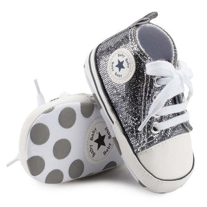 Newborn Boy Girl Shoes First Walkers Infant Baby Shoes White Soft Anti-Slip Sole Unisex Toddler Casual Canvas Crib Shoes