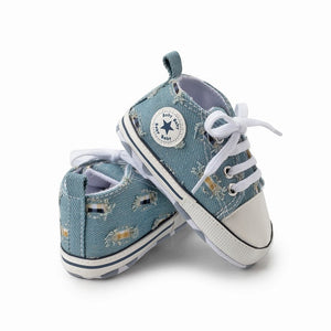 Newborn Boy Girl Shoes First Walkers Infant Baby Shoes White Soft Anti-Slip Sole Unisex Toddler Casual Canvas Crib Shoes