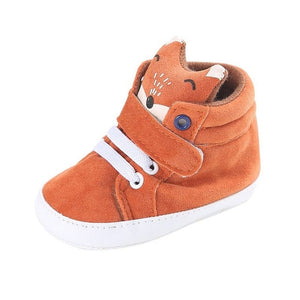 1 Pair Autumn Baby Shoes Kids Boy Girl Fox Head Lace Cotton Cloth First Walker Anti-slip Soft Sole BabyToddler Shoes Sneakers