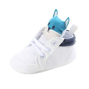 1 Pair Autumn Baby Shoes Kids Boy Girl Fox Head Lace Cotton Cloth First Walker Anti-slip Soft Sole BabyToddler Shoes Sneakers