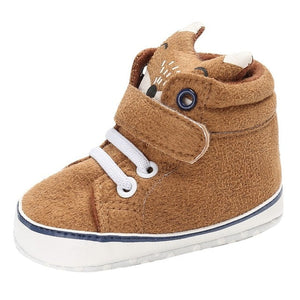 1 Pair Autumn Baby Shoes Kids Boy Girl Fox Head Lace Cotton Cloth First Walker Anti-slip Soft Sole BabyToddler Shoes Sneakers