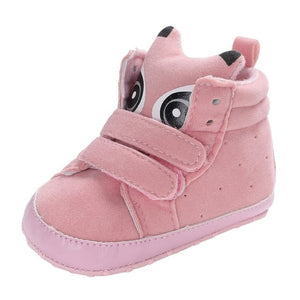 1 Pair Autumn Baby Shoes Kids Boy Girl Fox Head Lace Cotton Cloth First Walker Anti-slip Soft Sole BabyToddler Shoes Sneakers