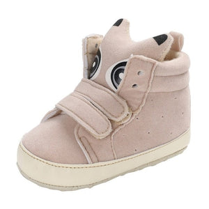 1 Pair Autumn Baby Shoes Kids Boy Girl Fox Head Lace Cotton Cloth First Walker Anti-slip Soft Sole BabyToddler Shoes Sneakers