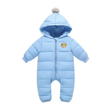 Carregar imagem no visualizador da galeria, LZH 2020 Autumn Winter Infant Baby Clothing New Baby Boys Thick Down Cotton Jumpsuit Girls Long-sleeved Hooded Romper 3-12 Month
