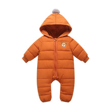 Carregar imagem no visualizador da galeria, LZH 2020 Autumn Winter Infant Baby Clothing New Baby Boys Thick Down Cotton Jumpsuit Girls Long-sleeved Hooded Romper 3-12 Month
