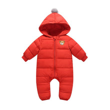 Carregar imagem no visualizador da galeria, LZH 2020 Autumn Winter Infant Baby Clothing New Baby Boys Thick Down Cotton Jumpsuit Girls Long-sleeved Hooded Romper 3-12 Month
