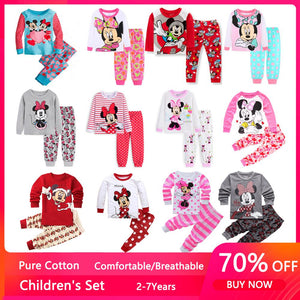 Autumn Children's Clothing Sets Sleepwear Clothes Kids Mickey Collection Pajamas Set Baby Girls Pijamas Minnie Pyjamas