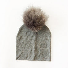 Cargar imagen en el visor de la galería, Autumn Winter Boy Girl Faux Raccoon Fur Cotton Kids Caps Baby Beanie Hats With Pompon Children&#39;s Accessories
