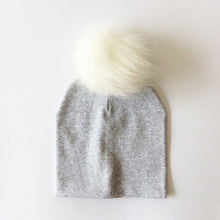 Cargar imagen en el visor de la galería, Autumn Winter Boy Girl Faux Raccoon Fur Cotton Kids Caps Baby Beanie Hats With Pompon Children&#39;s Accessories
