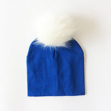 Cargar imagen en el visor de la galería, Autumn Winter Boy Girl Faux Raccoon Fur Cotton Kids Caps Baby Beanie Hats With Pompon Children&#39;s Accessories
