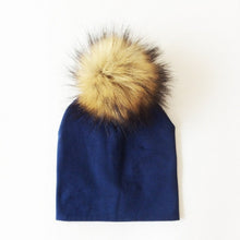 Cargar imagen en el visor de la galería, Autumn Winter Boy Girl Faux Raccoon Fur Cotton Kids Caps Baby Beanie Hats With Pompon Children&#39;s Accessories
