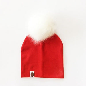 Autumn Winter Boy Girl Faux Raccoon Fur Cotton Kids Caps Baby Beanie Hats With Pompon Children's Accessories