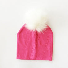 Cargar imagen en el visor de la galería, Autumn Winter Boy Girl Faux Raccoon Fur Cotton Kids Caps Baby Beanie Hats With Pompon Children&#39;s Accessories
