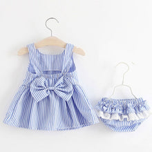 Carregar imagem no visualizador da galeria, Melario Baby Clothing Sets 2020 Summer Sleeveless Dress Girls Three Piece Sets Short Pants+Dress Set Stripe Patten For Baby 6-24
