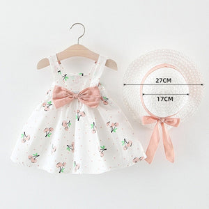 Melario Baby Clothing Sets 2020 Summer Sleeveless Dress Girls Three Piece Sets Short Pants+Dress Set Stripe Patten For Baby 6-24