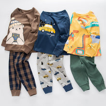 将图片加载到图库查看器，Baby Kids Pajamas Sets Cotton Boys Sleepwear Suit Autumn Girls Pajamas Long Sleeve Pijamas Tops+Pants 2pcs Children Clothing
