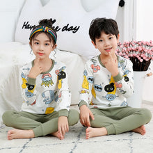 将图片加载到图库查看器，Baby Kids Pajamas Sets Cotton Boys Sleepwear Suit Autumn Girls Pajamas Long Sleeve Pijamas Tops+Pants 2pcs Children Clothing
