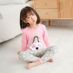 Baby Kids Pajamas Sets Cotton Boys Sleepwear Suit Autumn Girls Pajamas Long Sleeve Pijamas Tops+Pants 2pcs Children Clothing