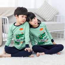 将图片加载到图库查看器，Baby Kids Pajamas Sets Cotton Boys Sleepwear Suit Autumn Girls Pajamas Long Sleeve Pijamas Tops+Pants 2pcs Children Clothing
