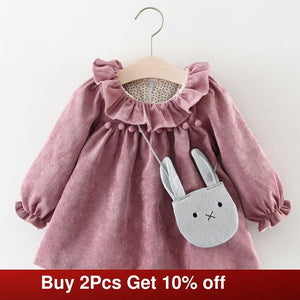 Melario Newborn Baby Girl Dress Autumn Princess Dresses for Kids Dress Cartoon Baby Dress With Bag Infant Clothing Toddler Dress