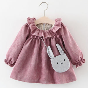 Melario Newborn Baby Girl Dress Autumn Princess Dresses for Kids Dress Cartoon Baby Dress With Bag Infant Clothing Toddler Dress