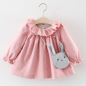 Melario Newborn Baby Girl Dress Autumn Princess Dresses for Kids Dress Cartoon Baby Dress With Bag Infant Clothing Toddler Dress