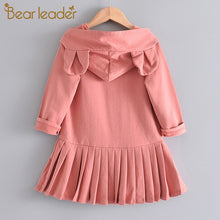 Cargar imagen en el visor de la galería, Bear Leader Girls Dress New Brand Baby Girls Blouse Rabbit Ears Hooded Ruched Long Sleeve Children Clothing Dress Girls Clothes
