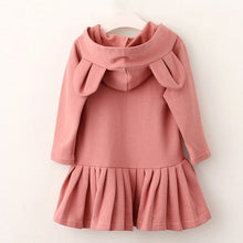 Cargar imagen en el visor de la galería, Bear Leader Girls Dress New Brand Baby Girls Blouse Rabbit Ears Hooded Ruched Long Sleeve Children Clothing Dress Girls Clothes
