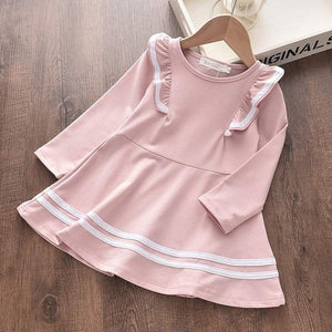 Bear Leader Girls Dress New Brand Baby Girls Blouse Rabbit Ears Hooded Ruched Long Sleeve Children Clothing Dress Girls Clothes