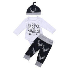 Carregar imagem no visualizador da galeria, Winter Autumn 3PCS Newborn Baby Boy Clothes 2020 Costume Little Man Romper+Deer Leggings+Hat Warm Outfit Baby Boy Infant Clothes
