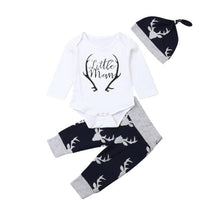 Carregar imagem no visualizador da galeria, Winter Autumn 3PCS Newborn Baby Boy Clothes 2020 Costume Little Man Romper+Deer Leggings+Hat Warm Outfit Baby Boy Infant Clothes
