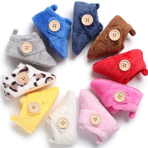 Newborn Baby Shoes Boy Girl Solid Toddler First Walkers Booties Cotton Comfort Soft Anti-slip Warm Infant Crib Shoes