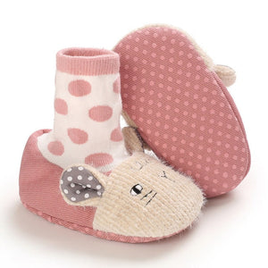 Newborn Baby Shoes Boy Girl Solid Toddler First Walkers Booties Cotton Comfort Soft Anti-slip Warm Infant Crib Shoes