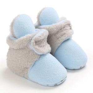 Newborn Baby Shoes Boy Girl Solid Toddler First Walkers Booties Cotton Comfort Soft Anti-slip Warm Infant Crib Shoes