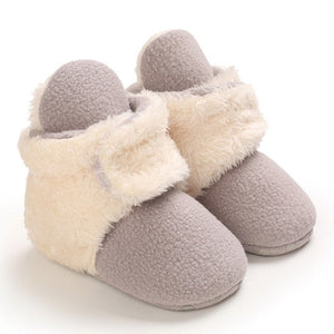 Newborn Baby Shoes Boy Girl Solid Toddler First Walkers Booties Cotton Comfort Soft Anti-slip Warm Infant Crib Shoes