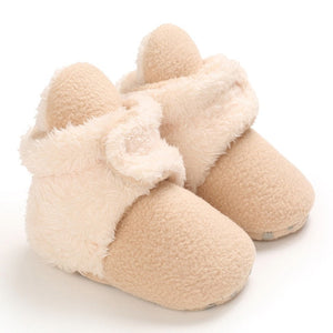 Newborn Baby Shoes Boy Girl Solid Toddler First Walkers Booties Cotton Comfort Soft Anti-slip Warm Infant Crib Shoes