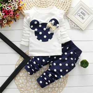 2020 Spring New Children's Clothing Fashion Baby Girl Out 2pcs Suit Coat +Pant Cartoon Set Newborn Baby Cotton Clothes Suit