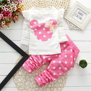 2020 Spring New Children's Clothing Fashion Baby Girl Out 2pcs Suit Coat +Pant Cartoon Set Newborn Baby Cotton Clothes Suit