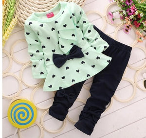 2020 Spring New Children's Clothing Fashion Baby Girl Out 2pcs Suit Coat +Pant Cartoon Set Newborn Baby Cotton Clothes Suit