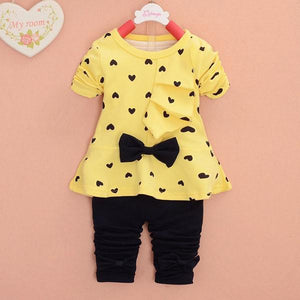 2020 Spring New Children's Clothing Fashion Baby Girl Out 2pcs Suit Coat +Pant Cartoon Set Newborn Baby Cotton Clothes Suit