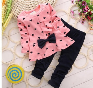 2020 Spring New Children's Clothing Fashion Baby Girl Out 2pcs Suit Coat +Pant Cartoon Set Newborn Baby Cotton Clothes Suit